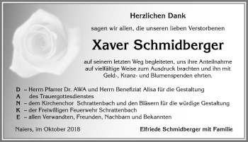 Traueranzeige von Xaver Schmidberger von Allgäuer Zeitung,Kempten