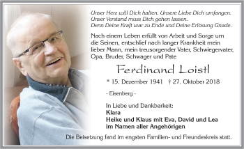Traueranzeige von Ferdinand Loistl von Allgäuer Zeitung, Füssen