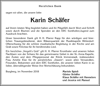 Traueranzeige von Karin Schäfer von Allgäuer Anzeigeblatt