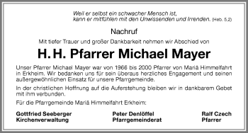 Traueranzeige von Michael Mayer von Memminger Zeitung