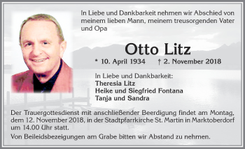 Traueranzeige von Otto Litz von Allgäuer Zeitung, Marktoberdorf