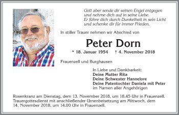 Traueranzeige von Peter Dorn von Allgäuer Zeitung,Kempten