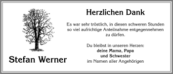Traueranzeige von Stefan Werner von Allgäuer Zeitung