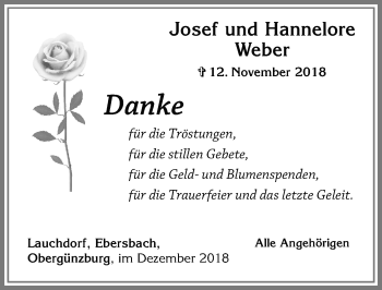 Traueranzeige von Hannelore Weber von Allgäuer Zeitung, Marktoberdorf