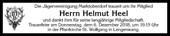 Traueranzeige von Helmut Heel von Allgäuer Zeitung, Marktoberdorf