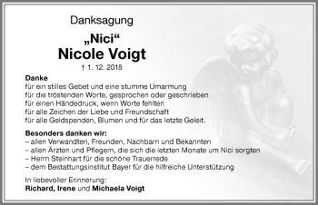 Traueranzeige von Nicole Voigt von Memminger Zeitung