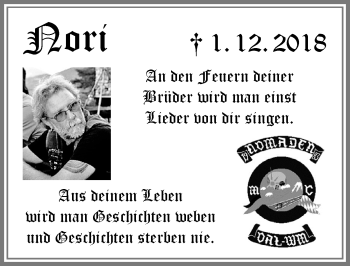 Traueranzeige von Nori  von Allgäuer Zeitung