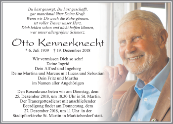 Traueranzeige von Otto Kennerknecht von Allgäuer Zeitung, Marktoberdorf
