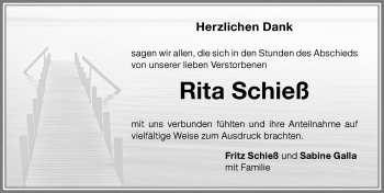 Traueranzeige von Rita Schieß von Memminger Zeitung