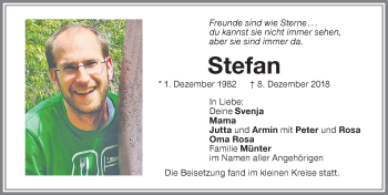 Traueranzeige von Stefan  von Memminger Zeitung