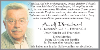 Traueranzeige von Adolf Dirscherl von Allgäuer Zeitung, Füssen