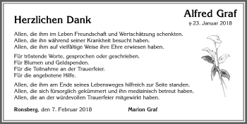 Traueranzeige von Alfred Graf von Allgäuer Zeitung, Marktoberdorf