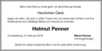 Traueranzeige von Helmut Penner von Memminger Zeitung