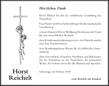 Traueranzeige von Horst Reichelt von Der Westallgäuer
