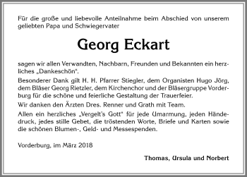 Traueranzeige von Georg Eckart von Allgäuer Anzeigeblatt