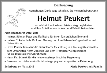 Traueranzeige von Helmut Peukert von Allgäuer Zeitung, Kaufbeuren/Buchloe