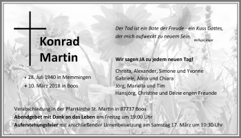 Traueranzeige von Konrad Martin von Allgäuer Zeitung