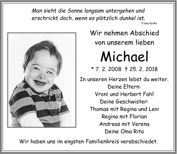 Traueranzeige von Michael Fahl von Allgäuer Zeitung, Füssen