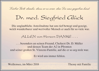 Traueranzeige von Siegfried Glück von Allgäuer Zeitung, Füssen