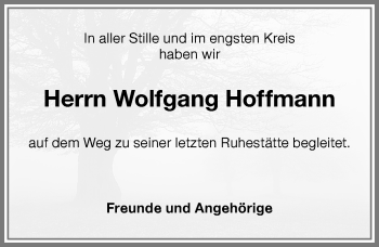 Traueranzeige von Wolfgang Hoffmann von Memminger Zeitung