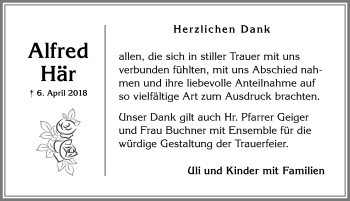 Traueranzeige von Alfred Här von Memminger Zeitung