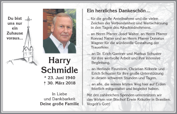 Traueranzeige von Harry Schmidle von Allgäuer Anzeigeblatt