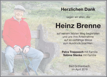 Traueranzeige von Heinz Brenne von Memminger Zeitung