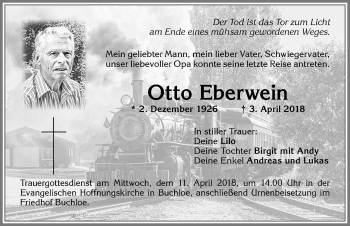 Traueranzeige von Otto Eberwein von Allgäuer Zeitung, Kaufbeuren/Buchloe