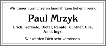 Traueranzeige von Paul Mrzyk von Memminger Zeitung