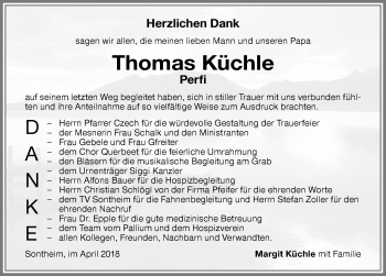 Traueranzeige von Thomas Küchle von Memminger Zeitung