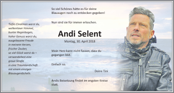 Traueranzeige von Andi Selent von Memminger Zeitung