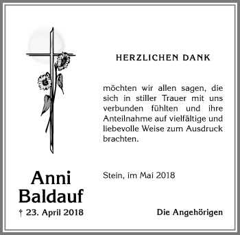 Traueranzeige von Anni Baldauf von Allgäuer Anzeigeblatt