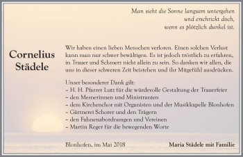 Traueranzeige von Cornelius Städele von Allgäuer Zeitung, Kaufbeuren/Buchloe