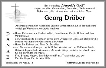 Traueranzeige von Georg Dröber von Allgäuer Zeitung, Kaufbeuren/Buchloe