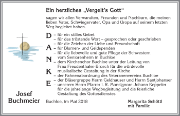 Traueranzeige von Josef Buchmeier von Allgäuer Zeitung