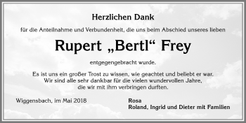 Traueranzeige von Rupert Frey von Allgäuer Zeitung,Kempten