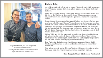 Traueranzeige von Tobi  von Allgäuer Zeitung, Kaufbeuren/Buchloe
