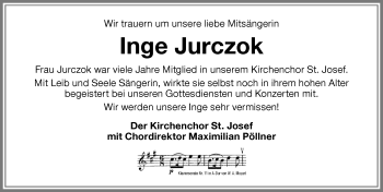 Traueranzeige von Inge Jurczok von Memminger Zeitung