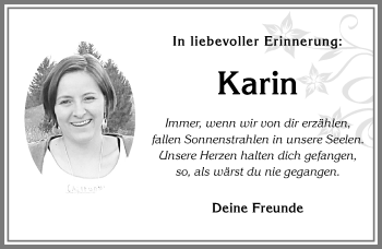 Traueranzeige von Karin  von Allgäuer Zeitung, Füssen