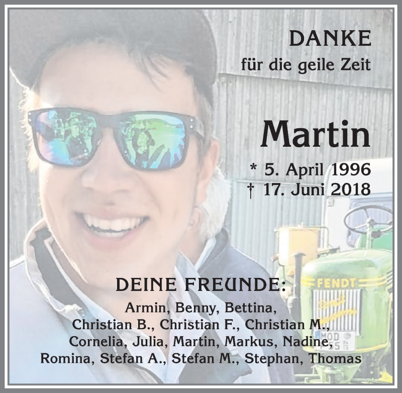  Traueranzeige für Martin Schlayer vom 22.06.2018 aus Allgäuer Zeitung, Marktoberdorf