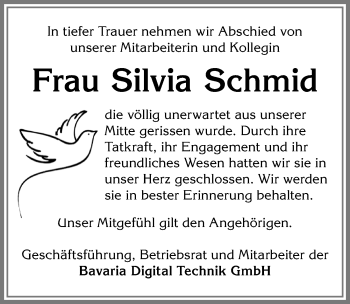 Traueranzeige von Silvia Schmid von Allgäuer Zeitung, Füssen
