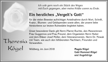 Traueranzeige von Theresia Kögel von Allgäuer Zeitung, Marktoberdorf