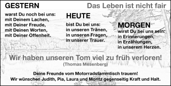 Traueranzeige von Thomas Mesenberg von Allgäuer Zeitung, Füssen