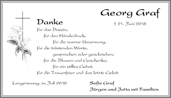 Traueranzeige von Georg Graf von Allgäuer Zeitung, Marktoberdorf