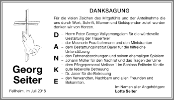 Traueranzeige von Georg Seiter von Memminger Zeitung