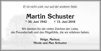 Traueranzeige von Martin Schuster von Allgäuer Zeitung