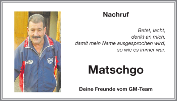 Traueranzeige von Matschgo  von Memminger Zeitung