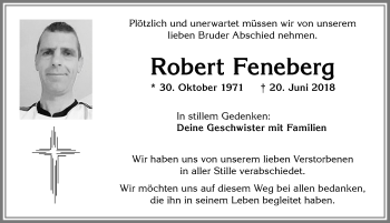 Traueranzeige von Robert Feneberg von Allgäuer Zeitung, Marktoberdorf