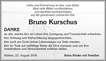 Traueranzeige von Bruno Kurschus von Allgäuer Zeitung, Marktoberdorf