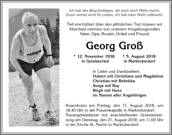Traueranzeige von Georg Groß von Allgäuer Zeitung